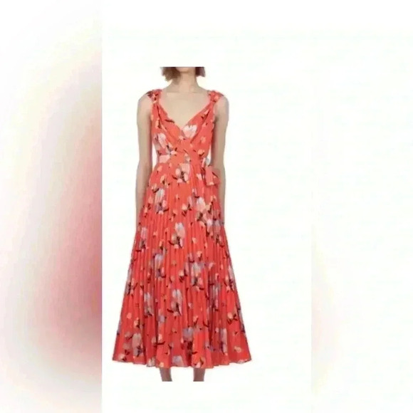 Self-Portrait Dresses & Skirts - Self-Portrait sleeveless red botanical printed dress size 4
